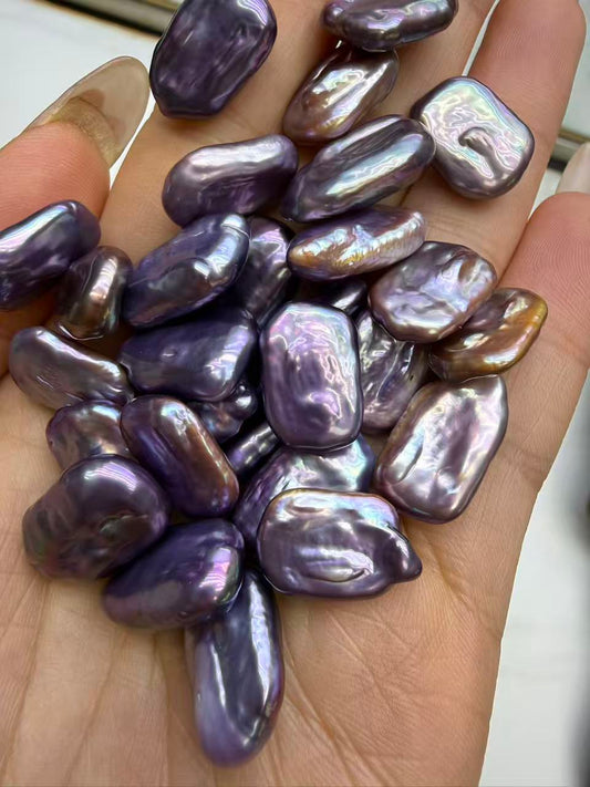0.0【Live】Purple Rectangle Freshwater Pearls Oyster