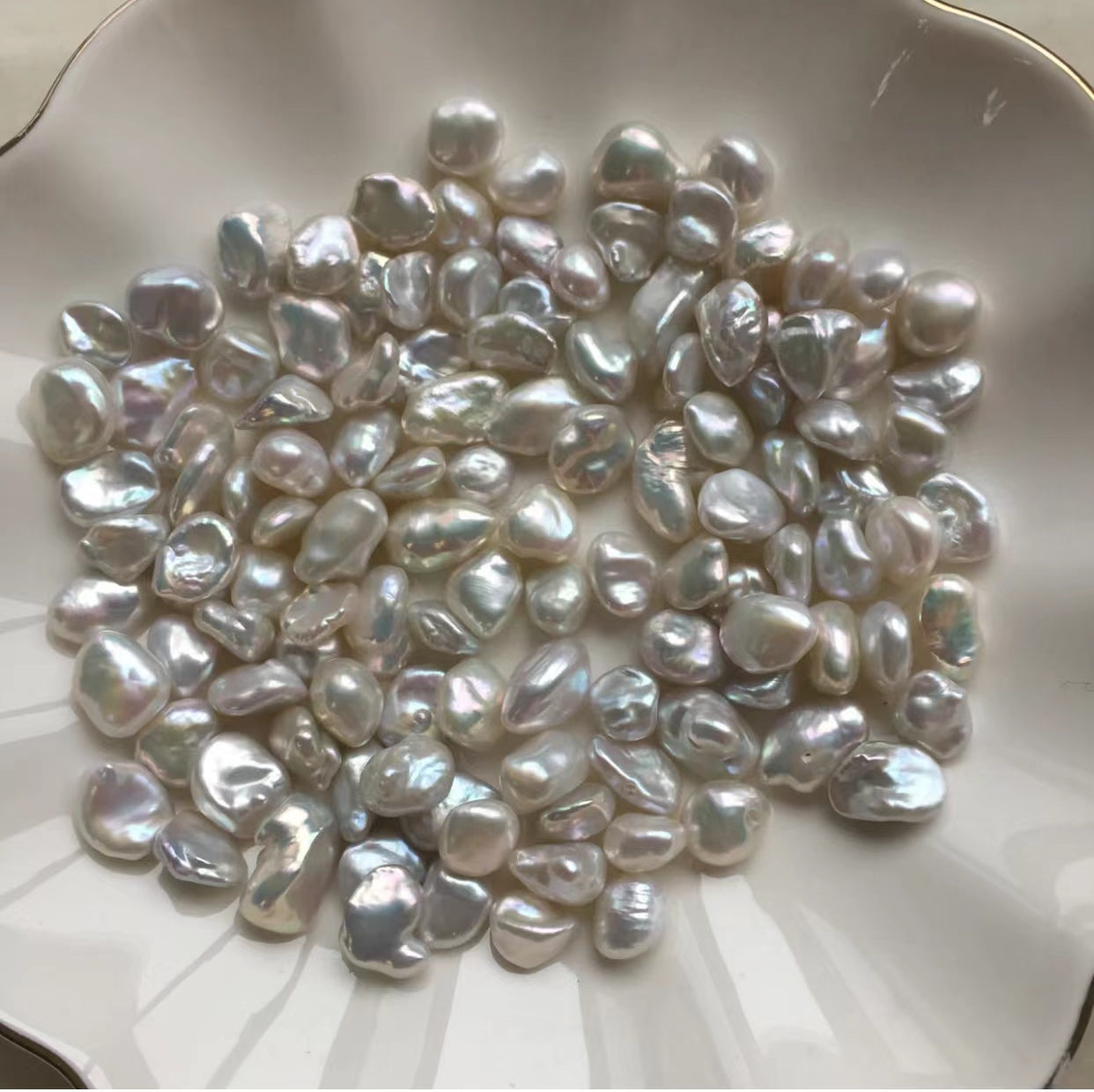 A45.【no shell opening】 Colourful Floral pearl