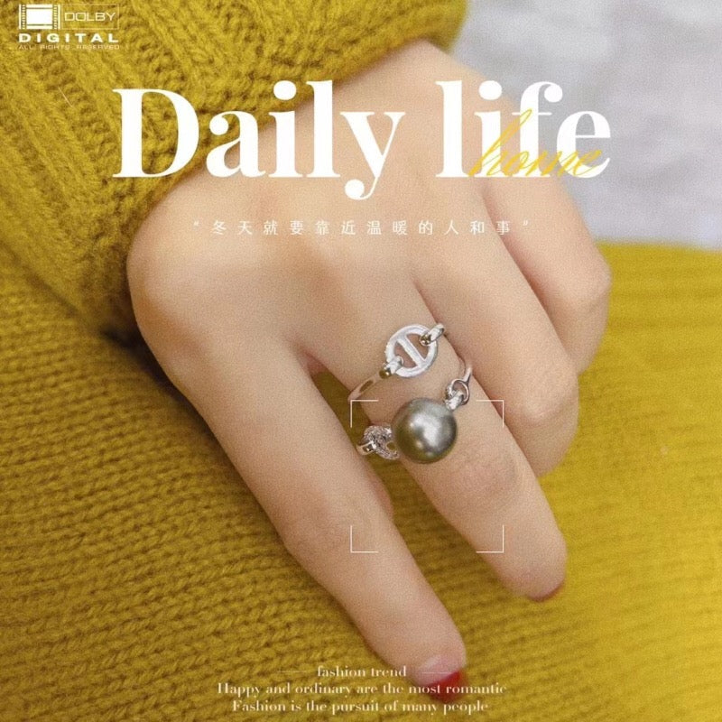 061.Customized/DIY/Sterling Silver and Silver Gold Plated Ring Accessories/pearl not included