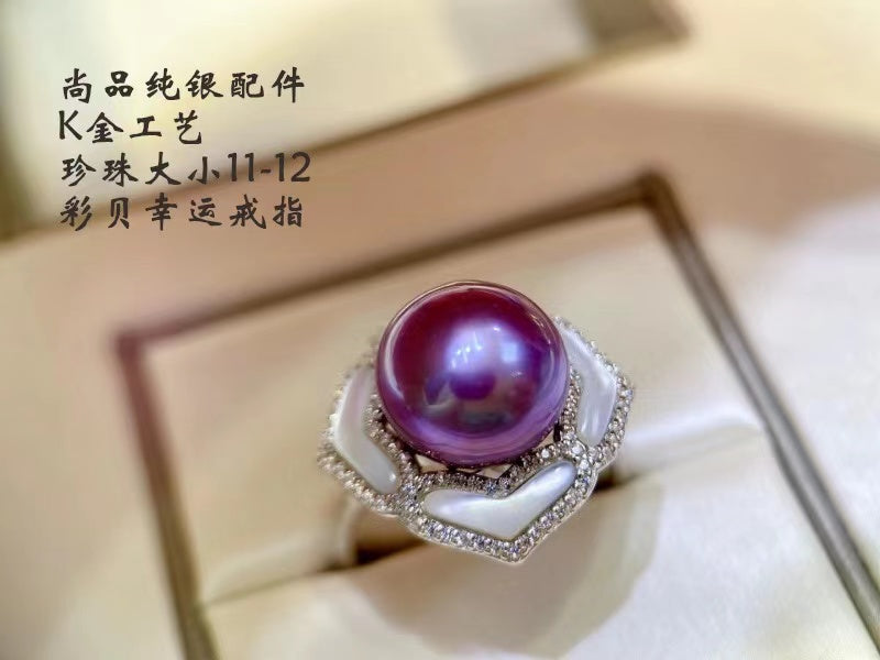 061.Customized/DIY/Sterling Silver and Silver Gold Plated Ring Accessories/pearl not included