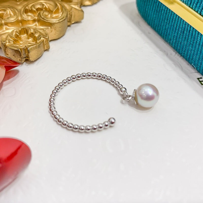061.Customized/DIY/Sterling Silver and Silver Gold Plated Ring Accessories/pearl not included