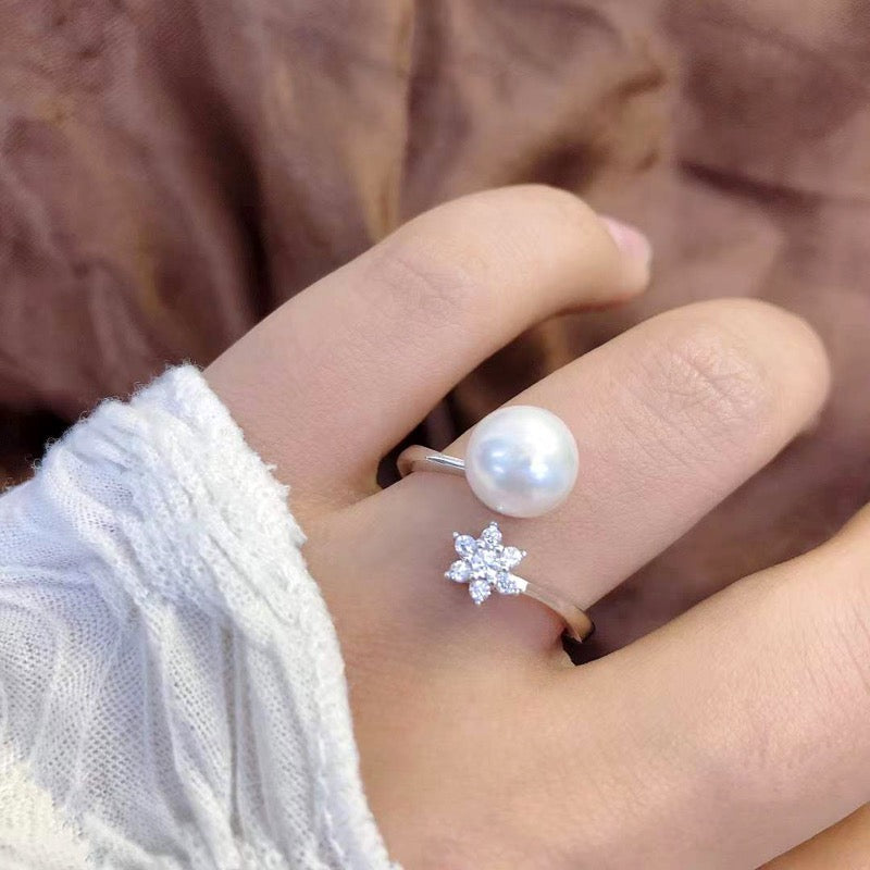 061.Customized/DIY/Sterling Silver and Silver Gold Plated Ring Accessories/pearl not included