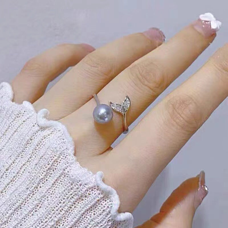 061.Customized/DIY/Sterling Silver and Silver Gold Plated Ring Accessories/pearl not included