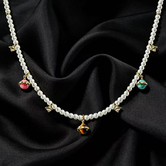 S925 Sliver Universal Design Freshwater Pearl Necklace 40+5cm（4mm）