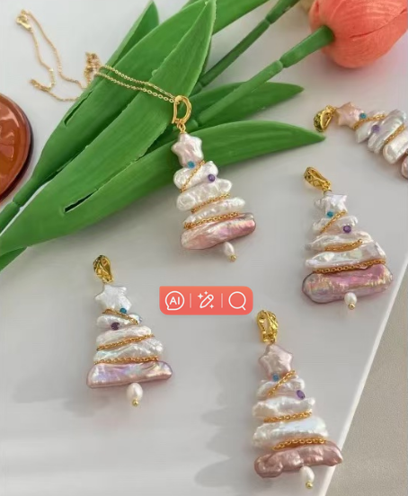 0.000【Live】Christmas Tree Pearls buy 1 get 2