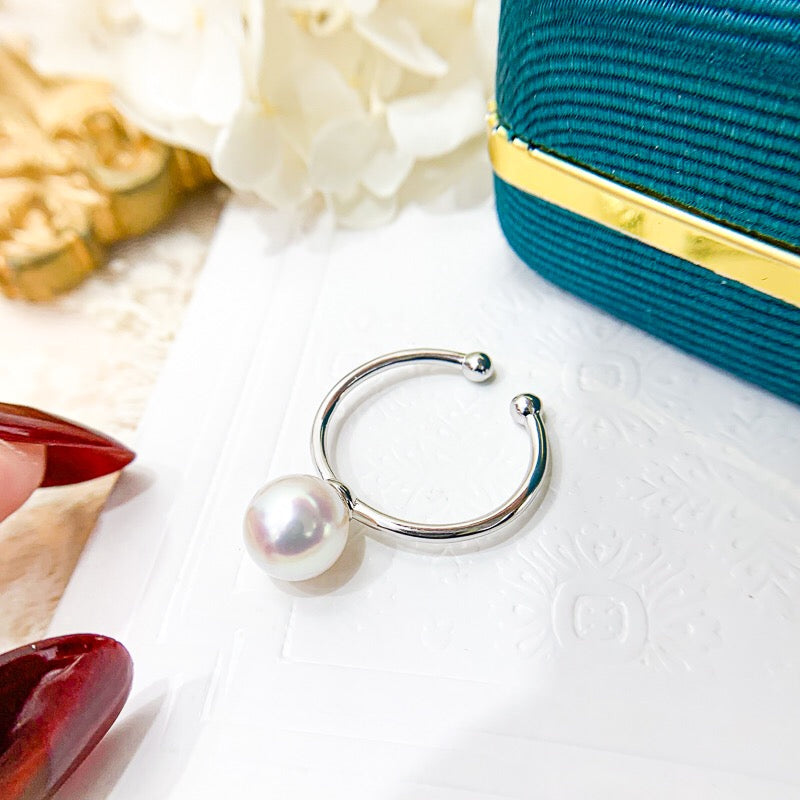 A60.Customized/DIY/Sterling Silver and Silver Gold Plated Ring Accessories/pearl not included