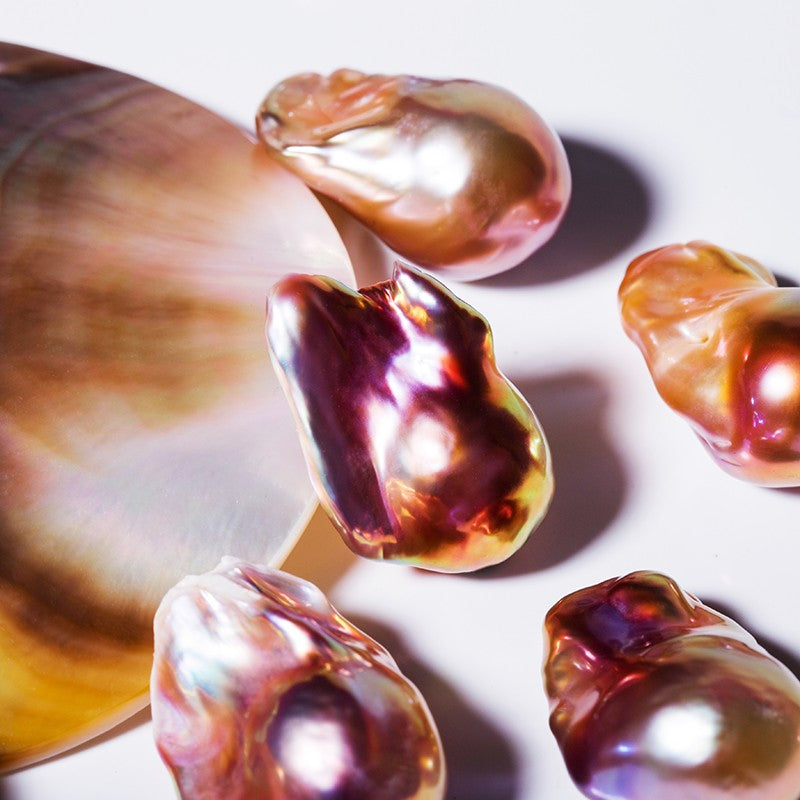 A17.[LIVE OPENING] [SALE] Unique Baroque  Pearl Oyster +Silver rock pearl oyster